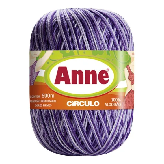 Fio Anne Multicolor Mesclado Circulo Crochê Tricô 500m Cor Boneca Foto 1