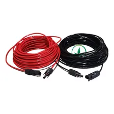 Fio Cabo 6mm 2m Preto + 2m Vermelho + Par Conector Mc4 Solar Foto mini 2