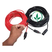 Fio Cabo 6mm 2m Preto + 2m Vermelho + Par Conector Mc4 Solar Foto mini 1
