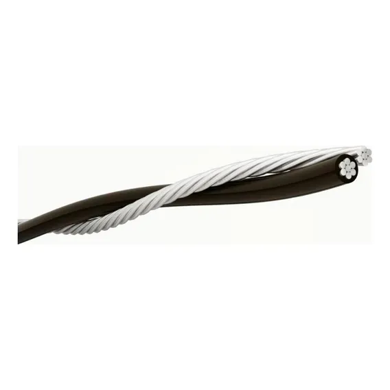 Fio Cabo Aluminio Para Poste Duplex 16mm 150 Metros Nn Cobertura Preto E Nu Foto 1