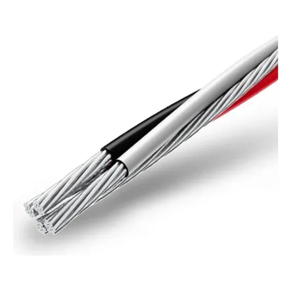 Fio Cabo Aluminio Quadruplex 16mm 50 Metros Sendo 3 Fase Encapadas Preto Cinza E Vermelho + 1 Neutro Nu (desencapado) Cor Pt+cz+vm+nu Foto 1