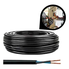 Fio Cabo Elétrico Pp 2x4mm Rolo 100m Preto Cobrefort Cobre Foto  mini 1