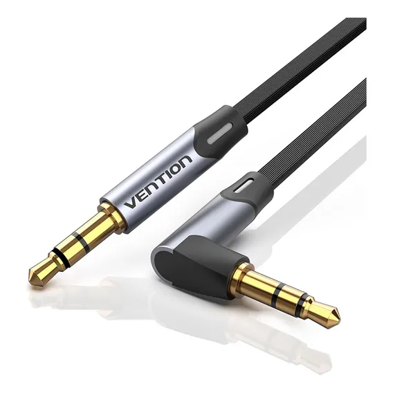 Fio Cabo P2 x P2 90° do 1 P2 macho em 1 P2 macho Vention Cabo P2 x P2 90° Hifi preto do 1.5m Foto 1