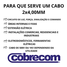 Fio Cabo Pp 2 Vias Fio De Energia 2x4,00mm Com 20 Metros Foto mini  3