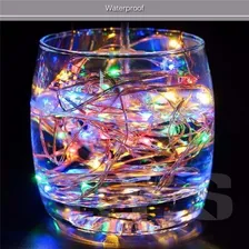 Fio Cobre Prata - Cordão Luz Fada - 5m 50 Leds - Colorido Foto mini 4
