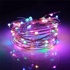 Fio Cobre Prata - Cordão Luz Fada - 5m 50 Leds - Colorido Foto mini 2