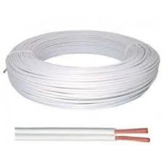 Fio Cordão Paralelo Elétrico Cobre 2 X 1mm 100m Cobertura Branco Foto 1