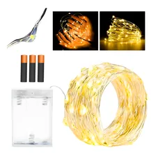 Fio De Fada 30 Led 3metros C/pilhas Luz Branco Quente E Frio Foto mini 1