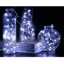 Fio De Fada Cordão De Led 2m 20 Leds Fixo Pilha Branco Frio Foto mini 4