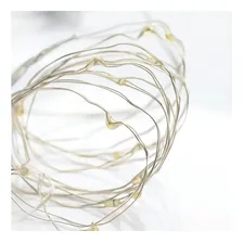 Fio De Led Fada Cordão 5 Metros 50 Leds Branco Quente Pilha Foto mini  2