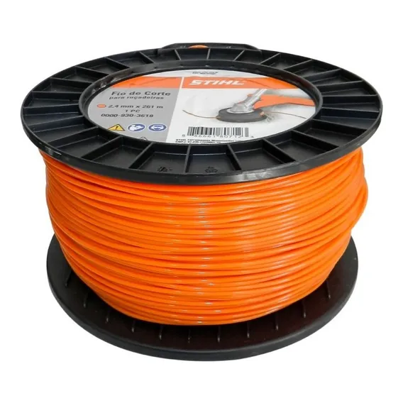 Fio De Nylon Redondo 2,4mm Stihl Rolo Com 261 Mts. Cor Laranja Foto 1