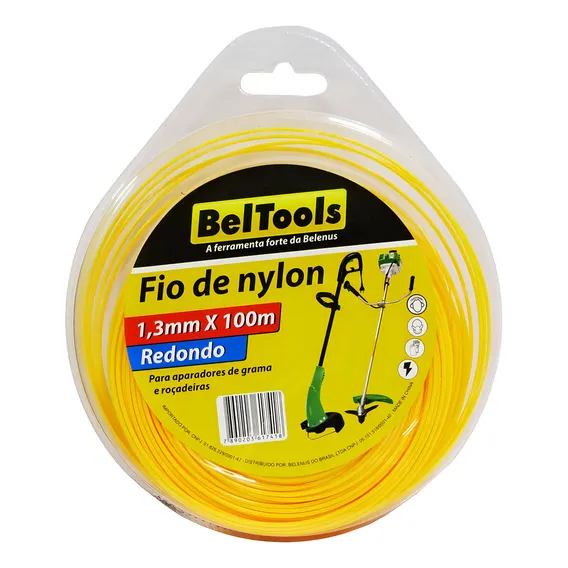 Fio De Nylon Redondo Roçadeira 1,6mm X100m Beltools Foto 1