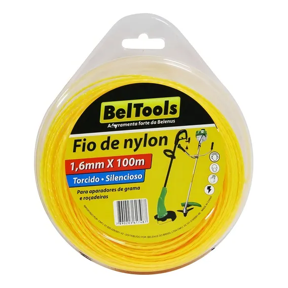 Fio De Nylon Torcido Roçadeira 3mm X 50m Beltools Foto 1