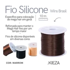 Fio De Silicone Lastex Para Mega Hair-preto Marrom Ou Branco Foto mini 4