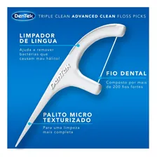 Fio Dental Dentek Floss Picks Triple Clean Adv Clean 90un Foto mini  3