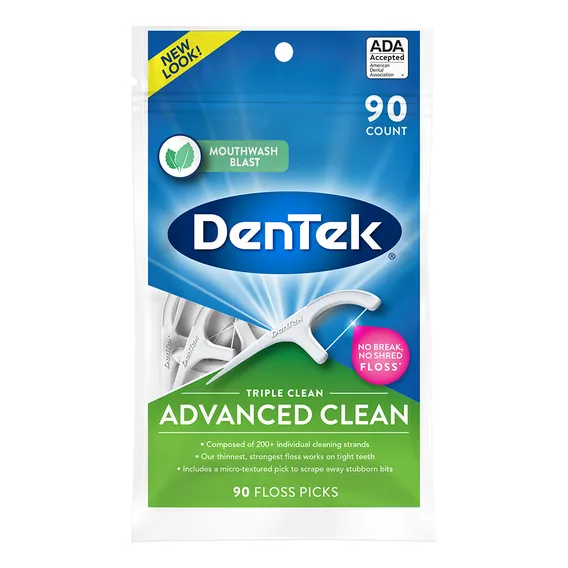 Fio Dental Dentek Floss Picks Triple Clean Adv Clean 90un Foto 1