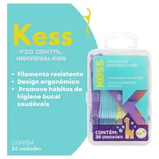 Fio Dental Individual Kids Infantil Colorido 36 Uns Kess Foto mini  3