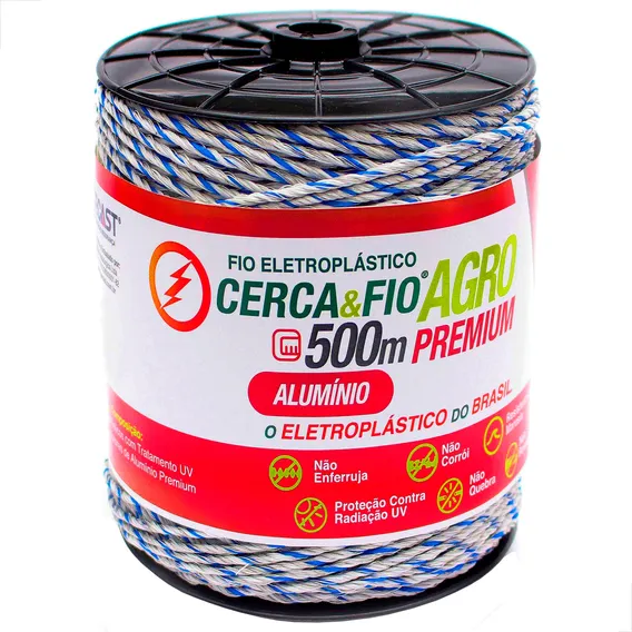 Fio Eletroplástico AlumĂnio Premium 15x06 - Rolo Com 500m Azul e Branco Foto 1