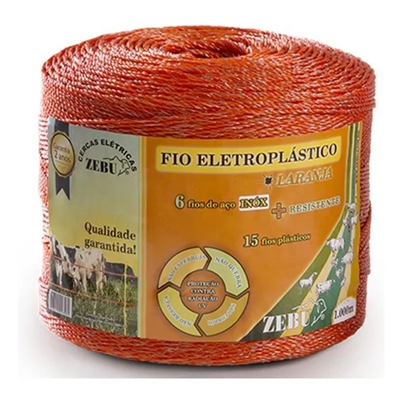 Fio Eletroplástico Cerca Rural Rolo 1000m + Resistente Zebu Foto 1