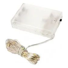 Fio Fada Cobre Branco Quente Luz Natal 10m 100 Leds Pilha Foto mini 1