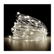 Fio Fada Cobre Prata Cordão Luz 5m 50led Pilha Cores Luzes Branca 7001 4.5v Foto mini 3