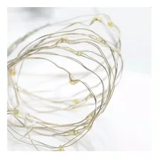 Fio Fada Cobre Prata Cordão Luz Morno 3m 30 Led Pilha 6004 4,5 Foto  mini 1