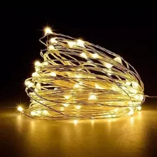 Fio Fada Cordão De Led 2m 20 Leds Fixo Pilha Branco Quente 3V Foto  mini 1