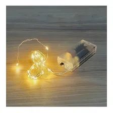 Fio Fada Cordão De Led 2m 20 Leds Fixo Pilha Branco Quente 3V Foto mini  3