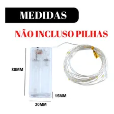 Fio Fada Cordão De Led 3m 30 Leds 3 Funções Pilha Branco Quente Foto mini 4