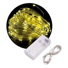 Fio Fada Cordão De Led 3m 30 Leds 3 Funções Pilha Branco Quente Foto mini 1