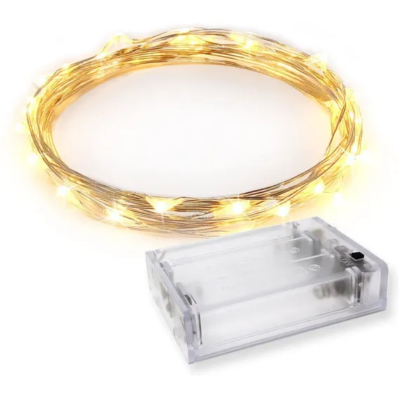 Fio Fada Prata Enfeite Luz Cores Natal 5m 50 Leds Pilha Foto 1