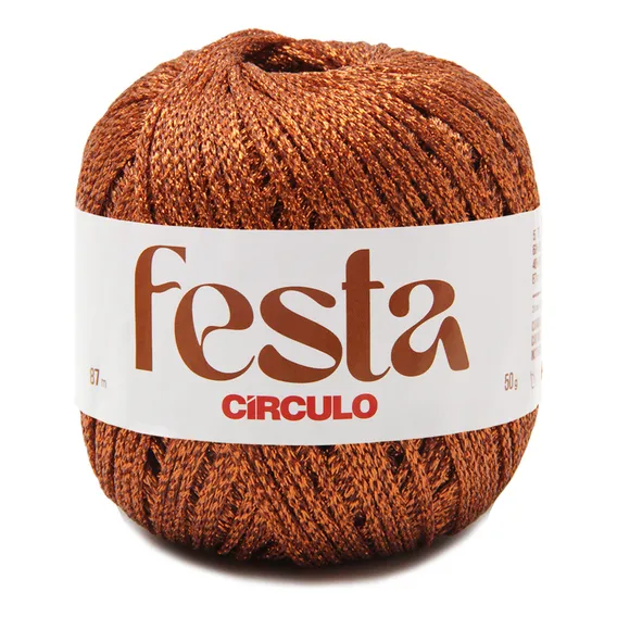 Fio Festa Circulo Com 50g 87mts Tex 571 Cor 7596- Cobre Foto 1