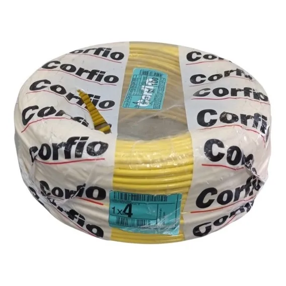 Fio Flexivel 4mm 750v Rolo 100mt Amarelo Corfio Fio Elétrico Foto 1
