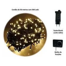 Fio Led Cordão 50 Metros 500 Leds Branco Quente Foto mini  2