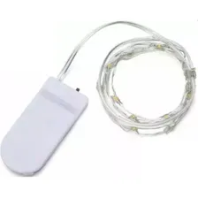 Fio Led - Cordão Fada - 1m 10 Leds - Branco Quente - Bateria Foto  mini 1