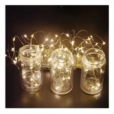 Fio Led - Cordão Fada - 1m 10 Leds - Branco Quente - Bateria Foto mini 4