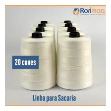Fio / Linha Para Costurar Sacaria 20 Cones - 5kg Cor Branco Foto mini 4