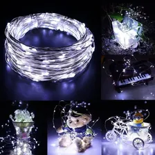 Fio Luz Led 3 Metros / 30 Leds Branco Frio Pilha Mpfestaecia Pilha Comum Foto mini 2