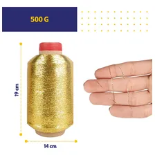 Fio Metalizado - Linha Para Bordar Dourado 500 Gr Nybc Foto mini  2