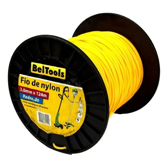 Fio Nylon Redondo 3,0mm 124m Beltools Foto 1
