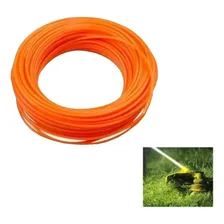 Fio Nylon Roçadeira Quadrado Linha Cortar Grama 20 Metro 3mm Cor Laranja Foto  mini 1