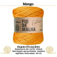 Fios De Malha Para Croche Linha Premium Artesanato 27 Cores Cor Mango Fio Malha Croche Foto mini  2
