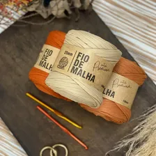Fios De Malha Para Croche Linha Premium Artesanato 27 Cores Cor Mango Fio Malha Croche Foto mini  3