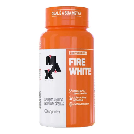 Fire White Termogenico Max Titanium 60 Caps Treino Sabor Natural Foto 1