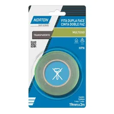 Fita acrÃlica dupla face Norton Transparente Hpn Profissional 19mmx2m Foto mini 1