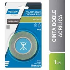 Fita acrÃlica dupla face Norton Transparente Hpn Profissional 19mmx2m Foto mini 2