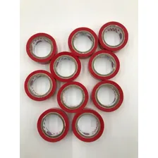 Fita Adesiva 12x10 Durex Colorido Vermelho Pacote Com 10 Foto mini 3