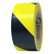 Fita Adesiva Demarcação De Solo Zebrada 48x30 Preta Amarela Foto  mini 1