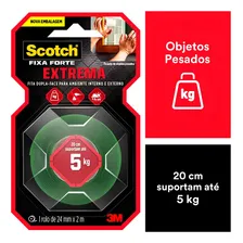 Fita adesiva dupla face fixa forte extreme 3M Scotch 2m x 24mm Foto mini  2