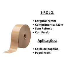 Fita Adesiva Gomada 70mm Sem Reforço 1kg Cor Pardo Liso Foto mini 2
